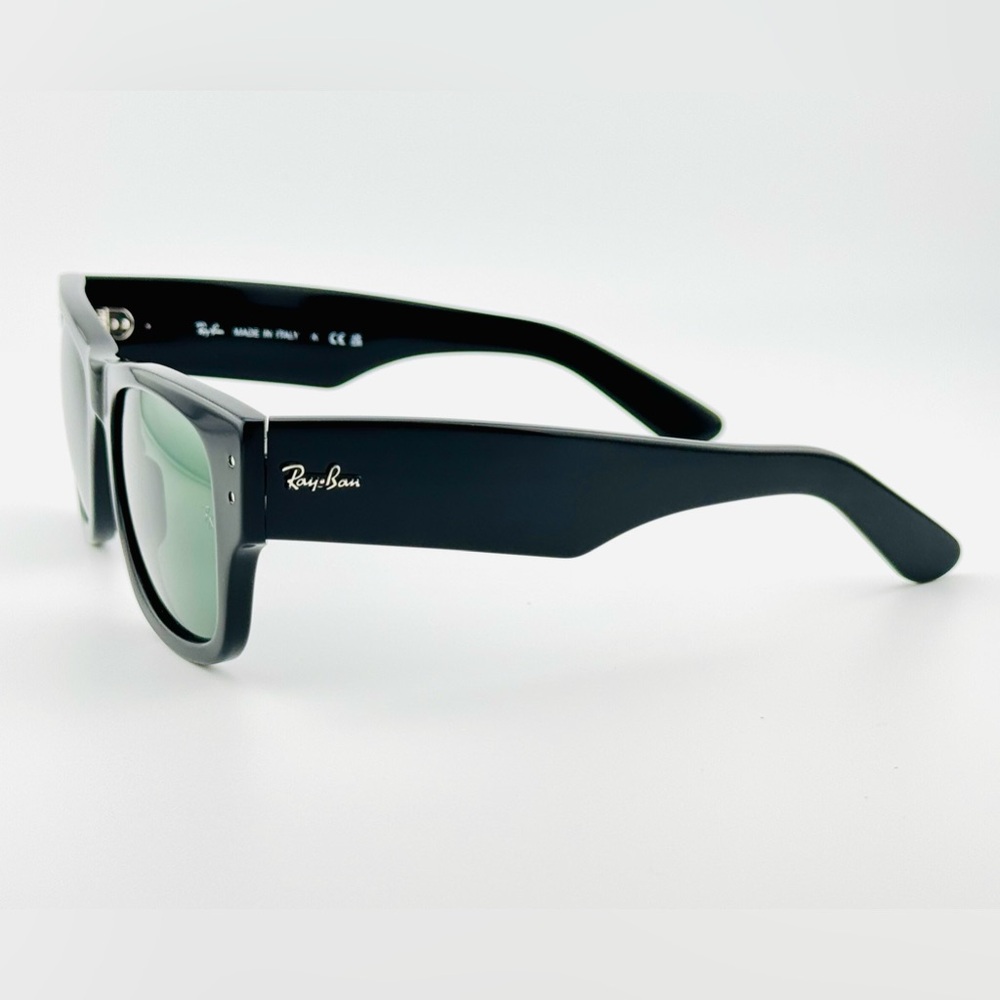 Ray-Ban Mega Wayfarer Sunglasses Rb0840S Acetate Black Frame Green Lenses UNISEX - Picture 9 of 15